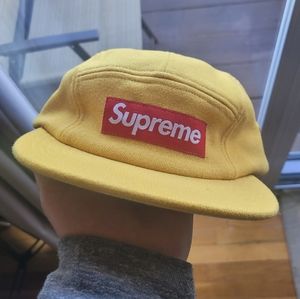 Supreme yellow and red elastic cap